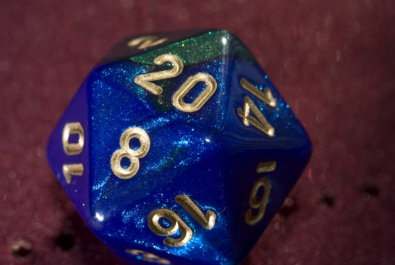 A 20 showing on a 20 sided die.