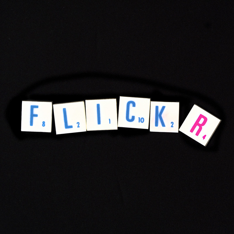 flickr spelled out with Scrabble letters