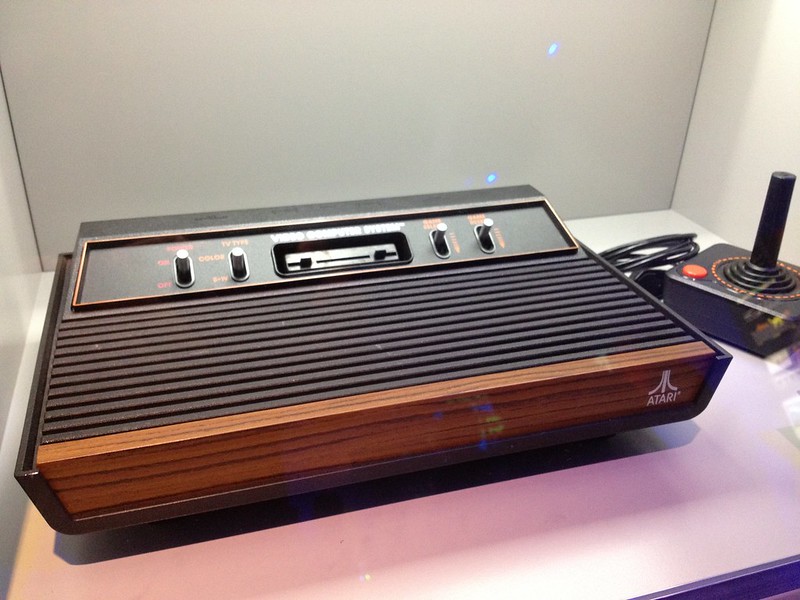 Closeup of an Atari 2600 at the Smithsonian Art museum