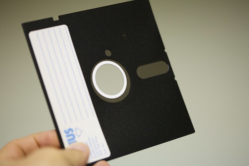 A 5.25" floppy disk.