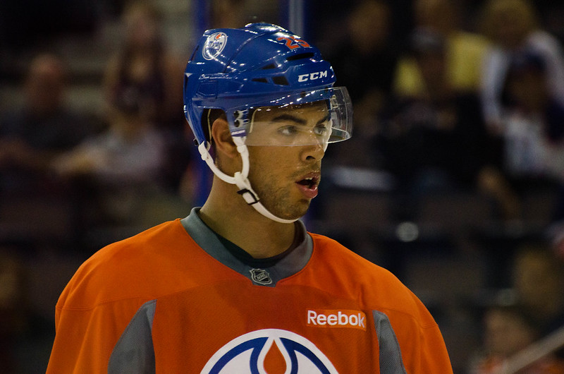 A photo of  Darnell Nurse in Oilers practice gear from 2015.